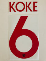 Name Número set “Koke 6” Atlético de Madrid 2019-20 Para la camiseta de visita/for away kit Champions League/Copa del Rey Sipesa