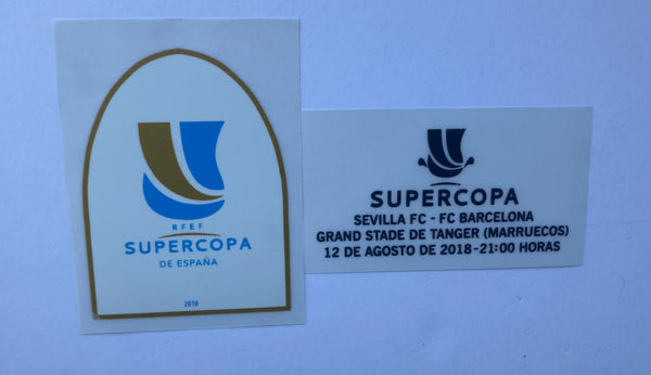 Set Oficial Final Supercopa de España 2018 Sevilla Vs Barcelona Player Issue TextPrint