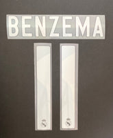 Name set Número ”Benzema 11” Real Madrid 2009-10 Para camiseta de visita y tercera/for Away and third kit SportingiD