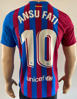 Jersey Barcelona 2021 2022 Ansu Fati 10 local versión jugador comercial DriFit ADV Home player issue