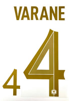 Name set Número Varane 4 Selección Francia 2022 Para la camiseta de local/For home kit Qatar WC Monblason