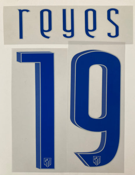 Name set Número Reyes 19 Atlético de Madrid 2007-08 For home kit/Para la camiseta de local Sipesa