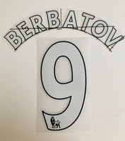 Name Set Número “Berbatov 9”  Manchester United 2008-12 Premier League Para la camiseta de local/for home kit SportingiD