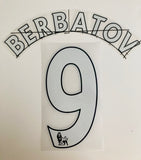 Name Set Número “Berbatov 9”  Manchester United 2008-12 Premier League Para la camiseta de local/for home kit SportingiD