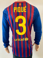 Jersey Barcelona 2011 - 12 Home Long Sleeve Player Issue Pique Champions League