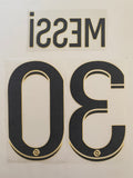 Name set Número Messi 30 PSG Paris Saint-Germain 2022-23 Para la cuarta equipación/For fourth kit Ligue 1 Monblason