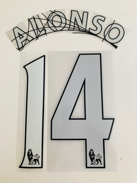 Name Set Número “Alonso 14”  Liverpool 2007-14 Para la camiseta de local/for Home kit Premier League SportingiD